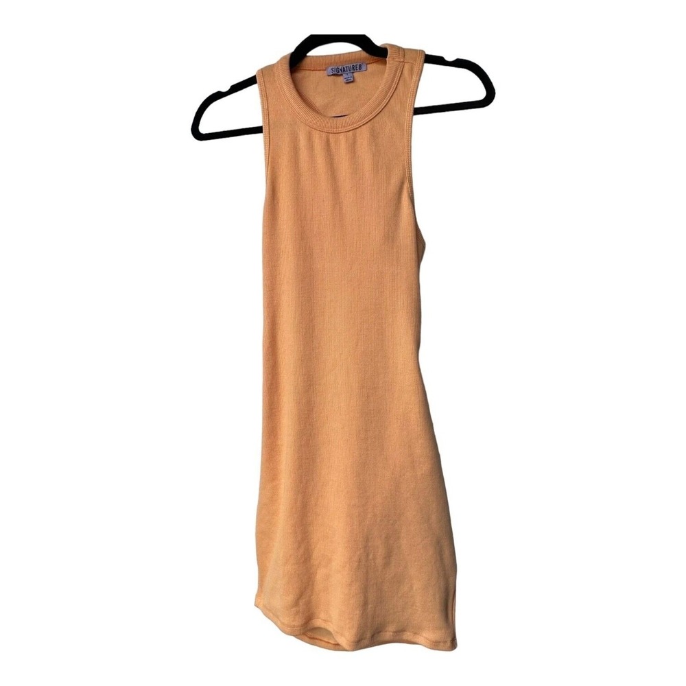 signature8 racerback ribbed midi dress orange with cut out back women size large